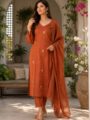 Crafted from pure cotton, this elegant kurti set is perfect for every occasion.