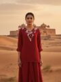 Maroon Petal work Indo-Western Outfit