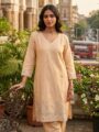 Peach Embroidered Co-ord Set