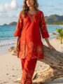Red Floral Printed Co-ord Set