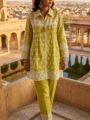 Lime Green Embroidered Co-ord Set