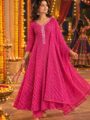 Pink Embroidered Anarkali Kurti with Dupatta Set